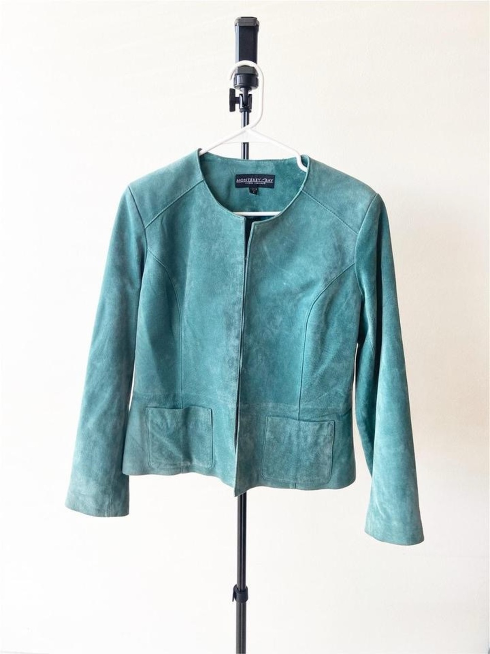 Monterey Bay Teal leather Collarless Women's Jacket